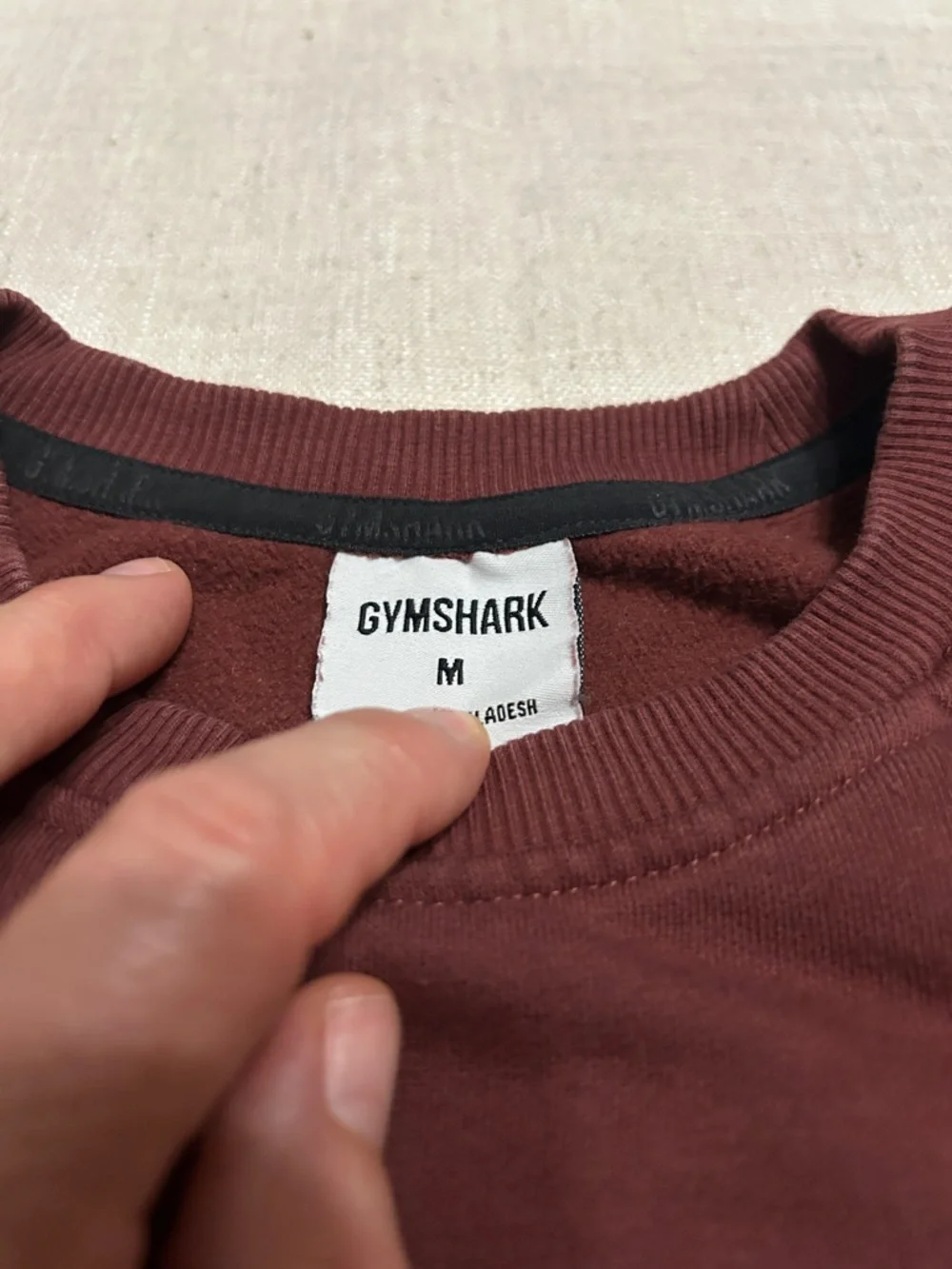 Gymshark Sweatshirt Men's M Crewneck Maroon Active Lounge Wear - Picture 2 of 10